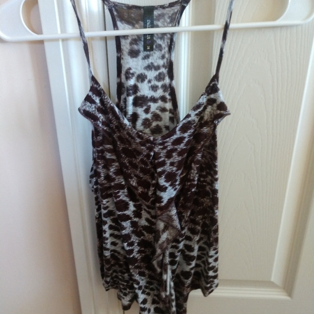 Leopard print tapered tank top